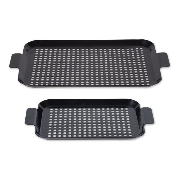 Rsvp International Porcelain Coated 2Pc Grill Topper Set with Small and Medium Sizes, 2PK BQ-GT2